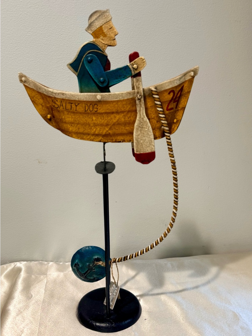 NEW.... Authentic Models Nautical Salty Dog Sky Hook Rowing Sailor Teeter Totter